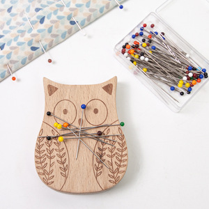 <strong>Magnetic</strong> Wooden Animal-Shaped Pin Cushion <strong>Needle</strong> Minder 100-Pin Capacity Multi-Purpose Hair Clip Paper Clip Organizer for - Product Image 4