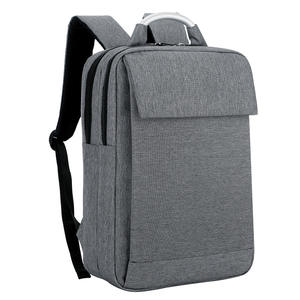 Mochila para Portátil Unisex Estilo Coreano, Color Gris Negro Sólido, Resistente al Agua, con Asa Rígida, Compartimento para Ordenador, para Viajes de Negocios - Product Image 3