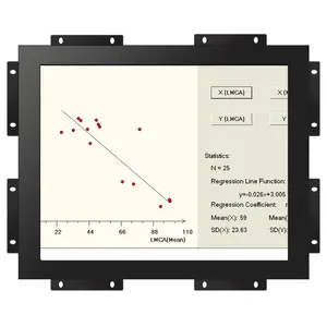 Penggunaan Industri VGA DVI Definisi Tinggi Multimedia Input Int Casing Logam TFT LCD 12.1 Inci Monitor Bingkai Terbuka Monitor Layar Sentuh