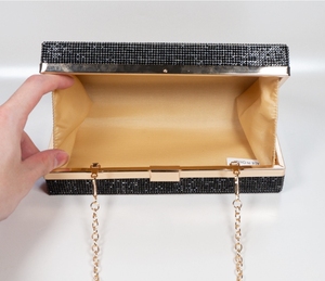 <b>Red</b> Satin Beaded Evening Clutch with Tassel and Gold Chain Strap Geometry Pattern Elegant Women <b>Handbag</b> - Product Image 2
