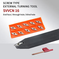 KEENCUTEER Porte-outil de tournage externe revêtu pour tour CNC 72,5 degrés SVVCN2020K16/SVVCN2020K11, outil de tournage externe OEM