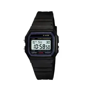 Jam tangan umum F91W, jam tangan Digital Vintage persegi olahraga Alarm Gerakan Jepang