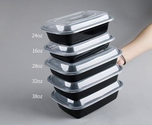 Contenants alimentaires en plastique pour micro-ondes avec couvercles, 1 compartiment, jetables, pour préparation de repas à emporter, boîte à lunch - Product Image 2