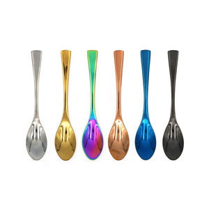 (JYKT-CS007) Cuchara de <span class=keywords><strong>Chef</strong></span> de Acero Inoxidable con Recubrimiento de Titanio, Colorida, Tipo Quenelle Rocher con Tazón Profundo, Venta al Por Mayor - Product Image 3