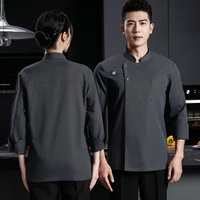 Uniforme de chef unisexe, veste de chef à manches longues et courtes, respirante, à séchage rapide, chemise de travail pour la cuisine, pour restaurant, hôtel, restauration