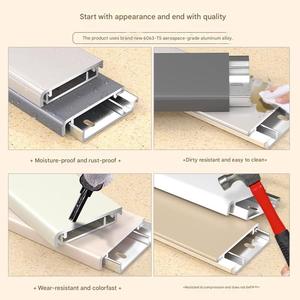 Plinthe en alliage d'aluminium noir en gros, style moderne, adaptée au remplissage des joints de sol et à la protection des murs - Product Image 4