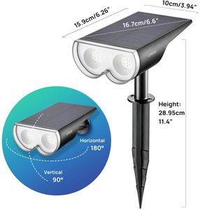 Linkind Solar Garden <b>Light</b> 3500K Warm White LED IP54 Outdoor Stake <b>Light</b> 144 Beam Angle Brass Body 28.95cm Height <b>Motion</b> - Product Image 1