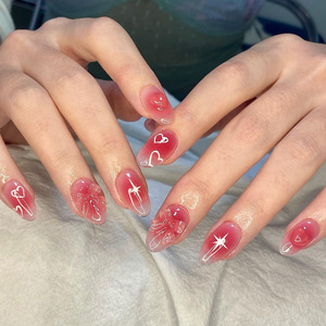 24 <span class=keywords><strong>Uñas</strong></span> <span class=keywords><strong>Postizas</strong></span> Cortas Almendradas 4067, Importadas de China, ABS, Estilo Francés Romántico, <span class=keywords><strong>Uñas</strong></span> Artificiales <span class=keywords><strong>con</strong></span> <span class=keywords><strong>Pegamento</strong></span> - Product Image 5