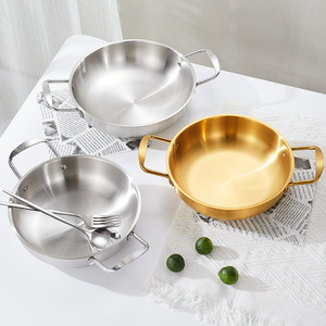 Stainless Steel <b>Pot</b> Set 201 Steel Induction Compatible Double Handle <b>Soup</b> Stock <b>Pot</b> For Cooking Ramen Noodle Seafood - Product Image 2