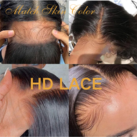Perruques en cheveux naturels bruts en gros, pré-épilées, avec fermeture HD Lace Pixie, densité 180%, sans colle, pour femmes noires