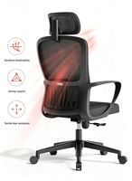 Chaise de bureau ergonomique en maille pivotante pour la maison et l'ordinateur, chaise de personnel multifonctionnelle avec option de dossier basculant
