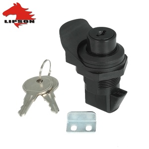 LIPSON <b>Box</b> Push Button Door <b>Lock</b>-Nylon Material Black Finish - Product Image 1