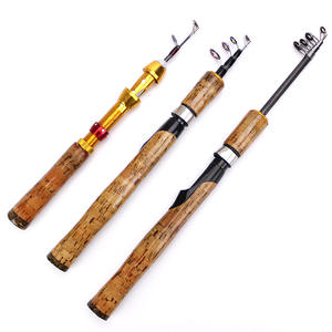 Caña de pescar de carbono con junta corta, asiento de rueda de Metal, mango de <span class=keywords><strong>madera</strong></span>, camarón, hielo - Product Image 3