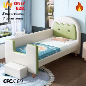 Cama de bebé tapizada individual con barrera de seguridad para niñas de <span class=keywords><strong>2</strong></span> años sobre la cama de bebé en la habitación de bebé - Product Image 1