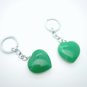Curación piedras de cristal verde Aventurina jade corazón llavero Collar para las mujeres - Product Image 2