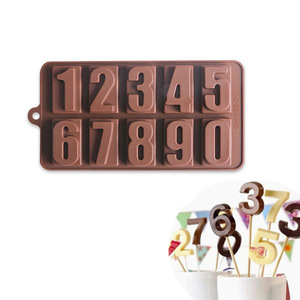 Silicone Number <b>Mold</b> 0-9 Chocolate <b>Molds</b> For Cake Decorating Dessert Tools - Product Image 1