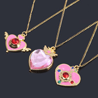 Collar, Llavero y Colgante para Bolso de Anime Sailor con Cristales Coloridos, Corazón, Estrella y Varita Mágica, Venta al por Mayor, Regalo para Mujeres y Niñas