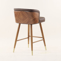 Tabouret de bar haut moderne en bois massif de style nordique et américain, pour usage commercial, sans accoudoirs