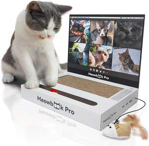 Chat Scratcher Ordinateur Portable avec Fluffy 'Mouse' Jouets Interactifs Pet Scratching - Product Image 6