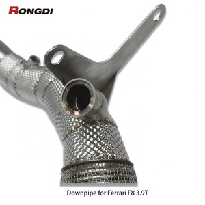 Tuyau d'échappement haute performance en acier inoxydable 304 pour Ferrari F8 3.9L 2019+ avec bouclier thermique - Product Image 6