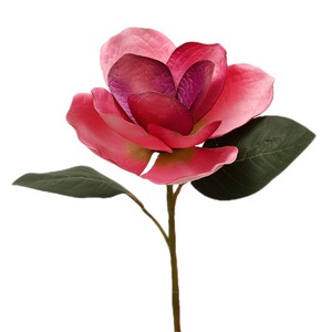 Flor de Magnolia Artificial, Rosa de Plástico Rosa, Decoración para el Hogar, Accesorio para Bodas, Alta Simulación - Product Image 1
