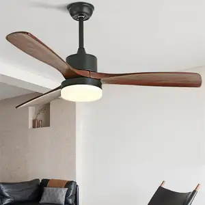 Berserk – ventilateur de plafond LED à 3 pales en bois pour salon, éclairage avec télécommande, lumière lumineuse