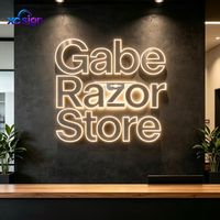 Enseigne LED 3D rétroéclairée personnalisée avec logo, multicolore, en acier inoxydable, IP65, avec transformateur, prise murale CA, télécommande, compatible HomeKit