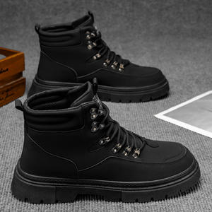 Chaussures de randonnée imperméables confortables pour hommes, dessus en cuir véritable, toutes saisons, bout rond - Product Image 6