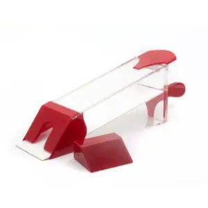 Chaussure de carte acrylique moins chère utilisation de casino de chaussure transparente rouge et blanche