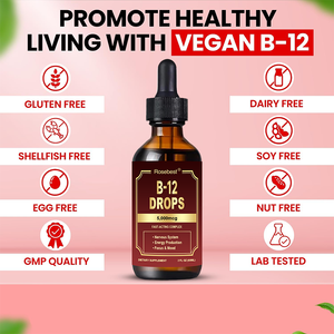 Complément alimentaire liquide de vitamine <span class=keywords><strong>B12</strong></span> à la saveur naturelle de framboise, 5000 mcg, certifié GMP, formule et emballage personnalisables, marque privée - Product Image 4