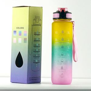 Bouteille personnalisée 1L (32 oz) en Tritan sans BPA avec paille et filtre, revêtement anti-corrosion, moderne, motivante, pour la gym, le sport, le camping et l'eau bouillante - Product Image 3