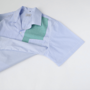 New Arrival 100% Cotton Men's Printed <strong>Patchwork</strong> Stripes Short Sleeve <strong>Shirts</strong> - Product Image 5