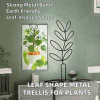 Treillis en métal en forme de feuille pour plantes, support décoratif en fer pour plantes en pot, étagère pour plantes grimpantes pour jardin intérieur, vente en gros