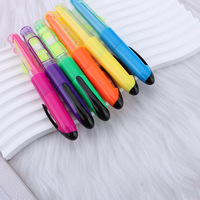 Surligneurs Fluorescents en Plastique Colorés avec Notes Adhésives Intégrées, Impression de Logo Personnalisé pour Étudiants, Marquage de Texte