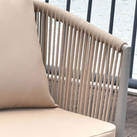 Ensemble de salle à manger en aluminium moderne et durable, pliable, 6 places, pour jardin et cour extérieurs, style hôtel
