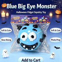 Ensemble de jouets Squishy Monstre d'Halloween, jouet anti-stress à remontée lente et souple, jouet de décompression Monstre mignon, cadeau de fête