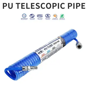 Fornitura del produttore tubo flessibile pneumatico in poliuretano a spirale flessibile rosso ad alta pressione a molla in PU
