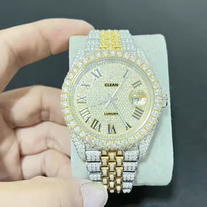 Montre mécanique à quartz pour homme, de luxe, hip-hop, avec diamants en moissanite, boîtier en alliage de luxe, cadran en verre, épaisseur de 5 mm, design moderne - Product Image 3