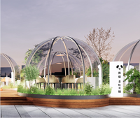 Dôme en verre isolé romantique et écologique Gaoming pour l'extérieur, avec structure en aluminium et design transparent pour un ciel étoilé