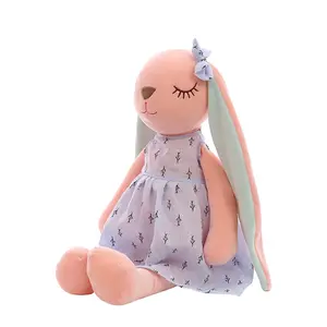 Lovely Pink Blue Skirt Long Ear Leg Rabbit Stuffed Animal Toys Birthday Children's Day Gift Rabbit Plush For Girls Women