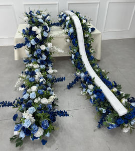 热卖皇家蓝色人造婚礼派对装饰跑步者带过道花婚礼装饰 - Product Image 1