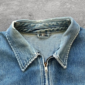 Vestes en jean vintage slim fit pour hommes, de haute qualité, personnalisées, avec étiquette lavée, fermeture éclair, col rabattable, style streetwear - Product Image 5