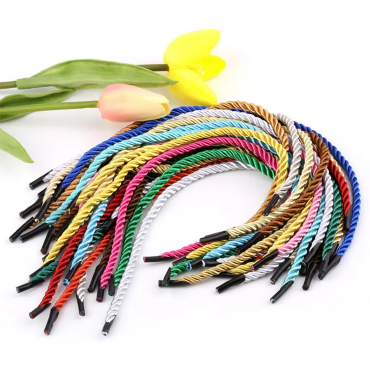 Wholesale nylon 5mm Round 3 strands Twisted portable Rope Handle Cord Packaging Rope for Paper Bag