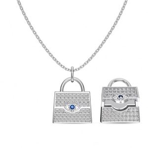 Dylam Exquisite Design Best Mother's Day Gift S925 <b>Silver</b> 5A Zirconia Letter <b>Handbag</b> Pendant Jewelry Necklace for Women Mother - Product Image 1