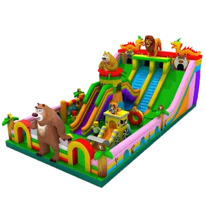 Anmu customized color and PVC Material bouncing castle giant inflatable playground jumper