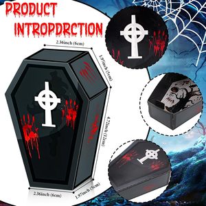 12 Uds. Caja de regalo de Halloween Cross Spider Web Goodie Boxes Halloween Coffin Shape Treat Cajas de papel para Trick or Treat Horror Party - Product Image 3