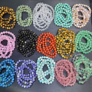 Venta al por mayor precio barato fresa cuarzo 8mm con cuentas de piedras preciosas pulsera de cuarzo rosa para mujer Yoga joyería curativa - Product Image 1