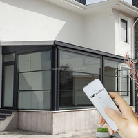 Fenêtres modernes en alliage d'aluminium à glissière verticale automatique pour balcon et villa avec verre feuilleté résistant aux intempéries et aux impacts de l'ouragan