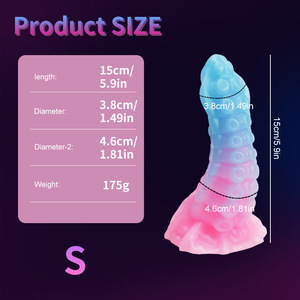 Juguete Anal de Silicona Líquida Pura Hecho a Mano con Forma de Pulpo Dragón Fantástico que Brilla en la Oscuridad, Dildo Expansor Anal de Mano <span class=keywords><strong>Gorda</strong></span> para Adultos - Product Image 2