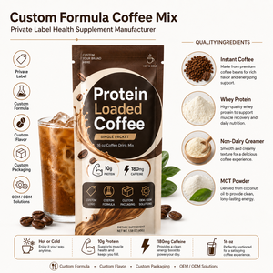 Mélange de café protéiné à formule personnalisée saveur Mocha Vanille Latte Caramel <span class=keywords><strong>Noisette</strong></span> favorisant la santé musculaire en poudre Marque privée - Product Image 2